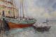 Antique Arthur Vidal Diehl Rockport Boat Harbor Impressionist Oil Painting Other photo 3