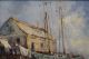 Antique Arthur Vidal Diehl Rockport Boat Harbor Impressionist Oil Painting Other photo 4