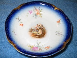 Antique Sanssouci Rosenthal Germany Cobalt Bowl With Classical Scene & Gilding photo