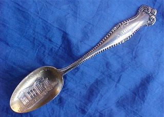 20 Library Sterling Silver Souvenir Spoon Moline,  Illinois photo