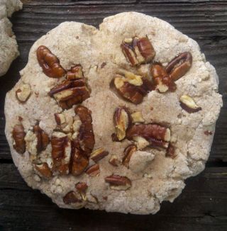 Primitive Handmade Pantry Fake Food Butter Pecan Baked Cookie Bowl Filler Ornie photo