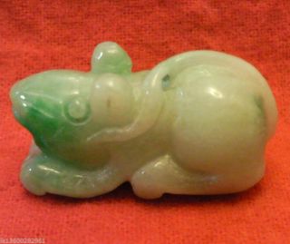 100% Natural Jadeite Chinese Hand - Carved Rabbit Jade Pendant Or Decoration photo