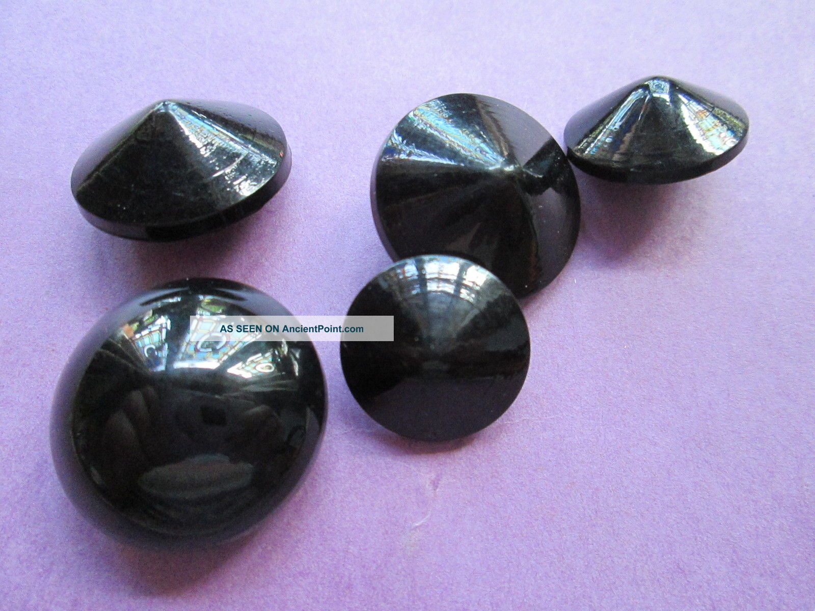 18 Pieces Antique - Vintage Buttons French Jet - Bakelite Buttons photo