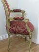 Quality Vintage Painted Louis Xv French Fauteuil Arm Chair With Damask & Silver Post-1950 photo 1
