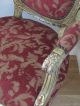 Quality Vintage Painted Louis Xv French Fauteuil Arm Chair With Damask & Silver Post-1950 photo 5