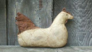 Primitive Country White Handmade Chicken Shelf Sitter Centerpeice photo