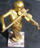 Bronze Violin Player - Signed Ernest Wante Metalware photo 5