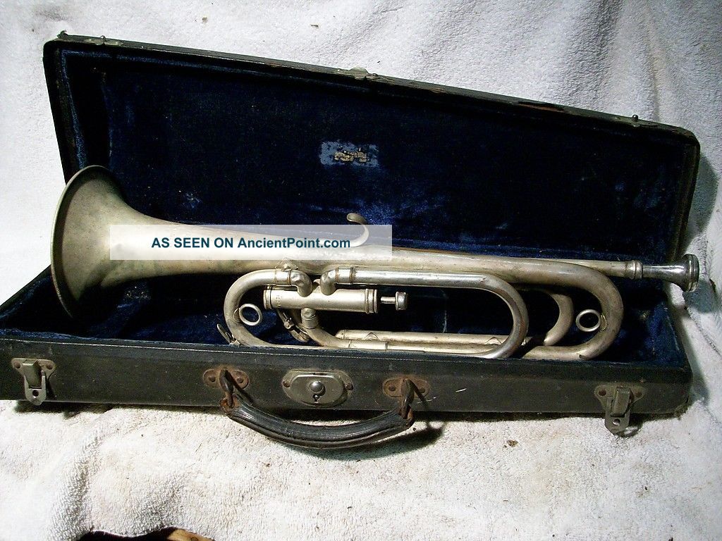 Historic Holton Silver Bugle 1938 Bengal Guards Brass photo