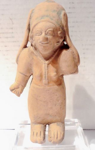 Pre Columbian Ecuador Pottery Figure Female Jamacoaque Authentic 6 1/2 Inches photo