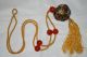 Antique 19c Chinese Enameled Silver Filigree W Carnelian Agate Beads Necklace Necklaces & Pendants photo 2