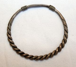 Antique Viking Twisted Silver Bracelet - 900 Ad photo