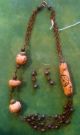 Antique African Trade Bead Terracotta Bead Stone Necklace Earrings Artifact Art The Americas photo 10