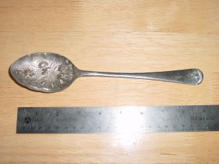 Antique Epsn.  Sheffield.  England Fruit Salad Serving Spoon,  9 1/4 Inches Long photo