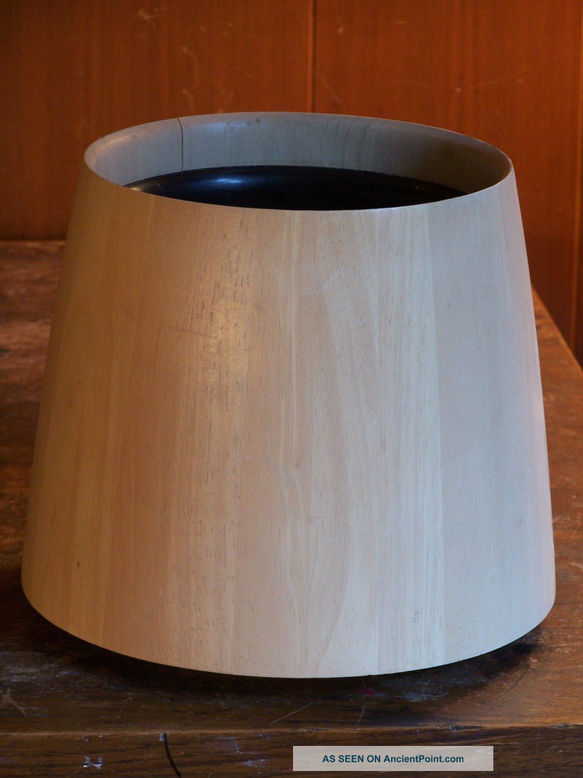 Dansk International Danish Modern Blonde Wood Bucket Planter Staved Lined Vase Mid-Century Modernism photo