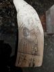 Scrimshaw Sperm Whale ' S Tooth Replica Whaling Ship Romulus I Scrimshaws photo 3
