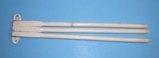 Vintage Small White Painted Wood Wall Mount 3 Arm Clothes Laundry Drying Rack photo