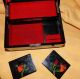 Antique Lg Black Lacquered Musical Jewelry Box With Red Roses Boxes photo 10