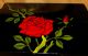 Antique Lg Black Lacquered Musical Jewelry Box With Red Roses Boxes photo 2