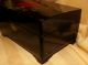 Antique Lg Black Lacquered Musical Jewelry Box With Red Roses Boxes photo 4