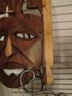 Vtg.  Large African Tribal Wood Craved Double Face (jambo Kenya) Sculptures & Statues photo 8