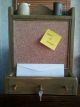 Primitive Country Aged Wood Rustic Message Board Shelf Mail Key Holder Safe Primitives photo 2