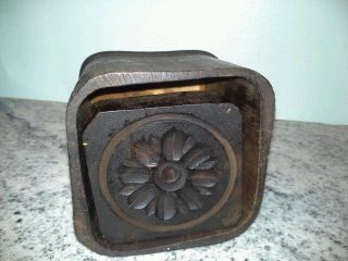 Primitive Carved Square Butter Stamp - Plunger 5 