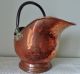 Hammered Copper Coal Shuttle / Hod With Dovetailed Seam And Brass Fittings Metalware photo 1