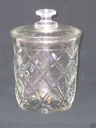 Diamond Cut Jar With Top Vintage Extremely Pretty photo