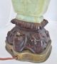 Antique Chinese Carved Archaic Style Green Serpentine & Wood Urn Lamps Other photo 10