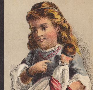 Blind Doll Eye Water Cure Dr.  Thompson ' S Remedy Victorian Advertising Trade Card photo