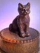 Rrrrrrr. . . .  Authentic Antique Bronze Animalier Trinket Box - The Cat On The Lid Metalware photo 1