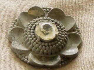 Antique Pot Metal Paste Rhinestone Possibly Cloak Button photo