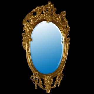 356 Monumental Antique Louis Xv Style Gilt Wood Mirror photo