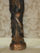 Antique 19c.  Worm Wood Polycrome Santos Hand Carved & Painted 18 In Tall Jesus Holy Land photo 4
