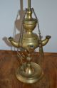 Antique Ottoman Oil Lamp Brass Aladin Turkish Islam 18 Th Metalware photo 1