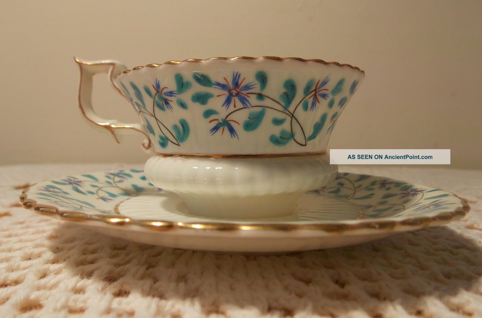 Vintage Antique Demitasse Cup And Saucer Embossed Crown Mark Numbered Vguc Cups & Saucers photo