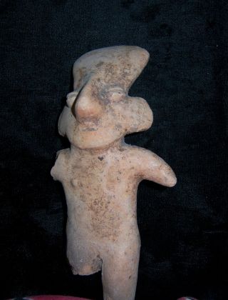 Pre Columbian Figure Mexico Female Pottery Clay 7 Inches Authentic Ancient photo