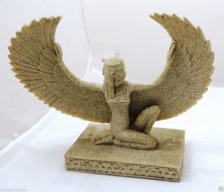 Egyptian Pharaoh Hand Made Statue Sculpture,  The Winged Isis,  Collectable photo