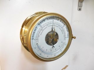 Vintage Schatz German Mariner Ships Clock Barometer Working photo