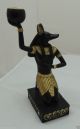 Egyptian Pharaoh Hand Made Candle Holder Statue Figurine,  The Seated Anubis Egyptian photo 1