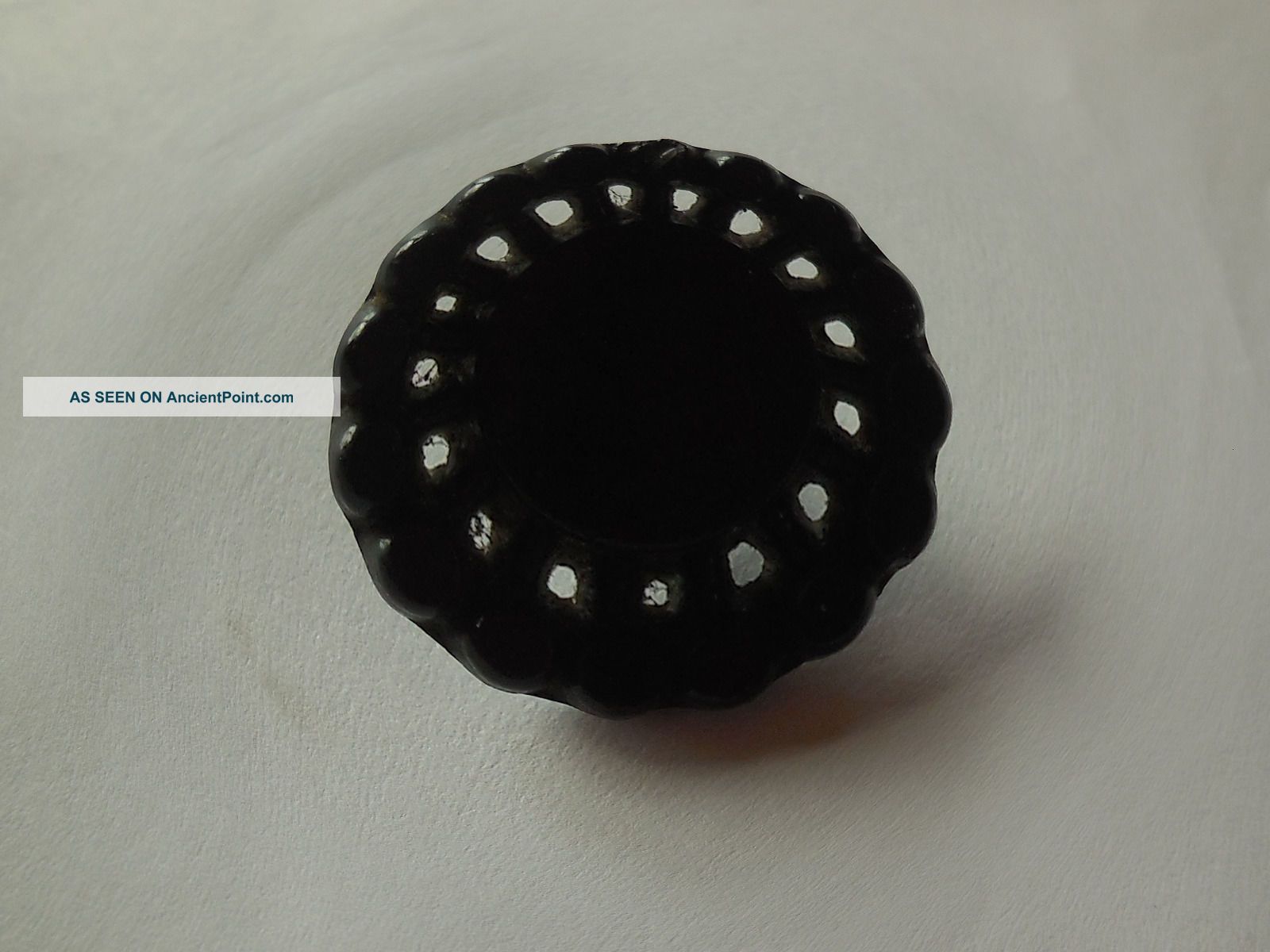 Victorian Black Glass Buttons (12) Buttons photo