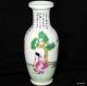 Chinese Famile Rose Porcelain Figures Vase Rare Calligraphy Poems 20thc Ca 1950 Vases photo 3