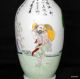 Chinese Famile Rose Porcelain Figures Vase Rare Calligraphy Poems 20thc Ca 1950 Vases photo 7