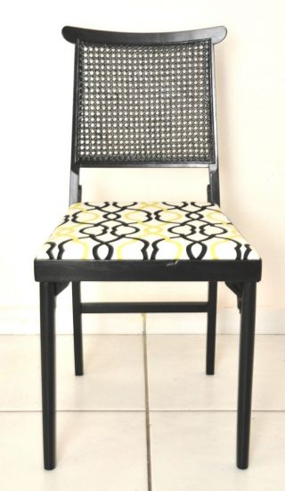 Vintage Leg O Matic Folding Chair Black Art Deco Chair With Latice photo