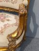 Pair French Antique Louis Xv Gold Gilt Accent Arm Chairs White Tapestry Rococo Post-1950 photo 9