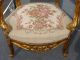 Pair French Antique Louis Xv Gold Gilt Accent Arm Chairs White Tapestry Rococo Post-1950 photo 8