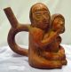 Pre - Columbian Moche Polychrome Ceramic Stirrup Vessel With Coa Stamp - 600 Ad The Americas photo 1