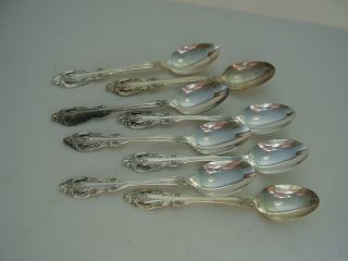 8 Community Brahms Silver Plate Demitasse Spoons photo