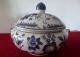 Antique Chinese Export Porcelain Blue & White Tureen 19th C With Angles,  Moon, Bowls photo 10
