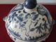 Antique Chinese Export Porcelain Blue & White Tureen 19th C With Angles,  Moon, Bowls photo 2